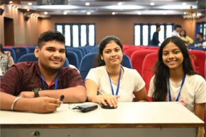 Participants competing in the Chakravyuh Management Tech Quiz during NITI-TANTRA at RCM.