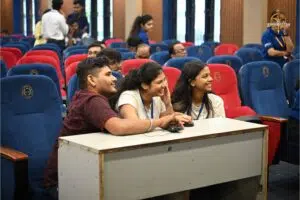 Participants competing in the Chakravyuh Management Tech Quiz during the NITI-TANTRA event at RCM.