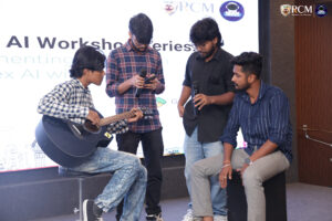 Students clapping and cheering during music performance at event