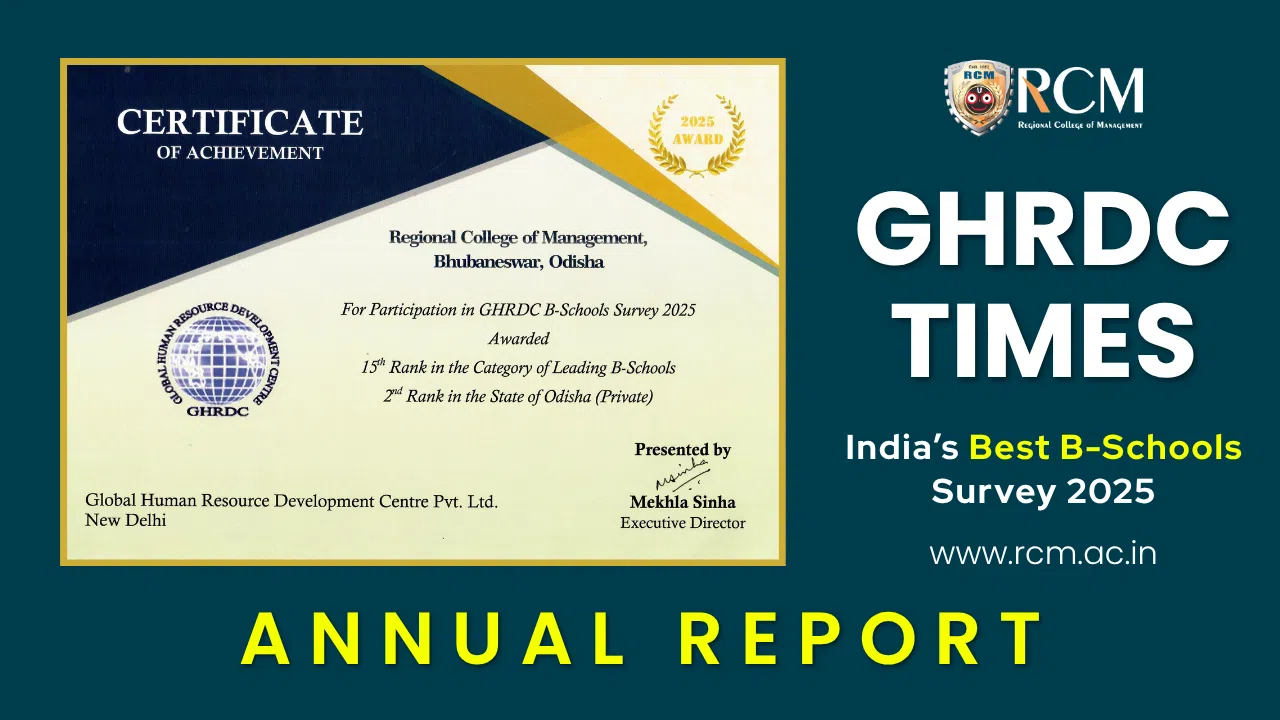 Regional College of Management Bhubaneswar ranked 15th in India and 2nd in Odisha by GHRDC 2025