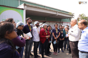 Students exploring milk mantra plant operations during industry visit
