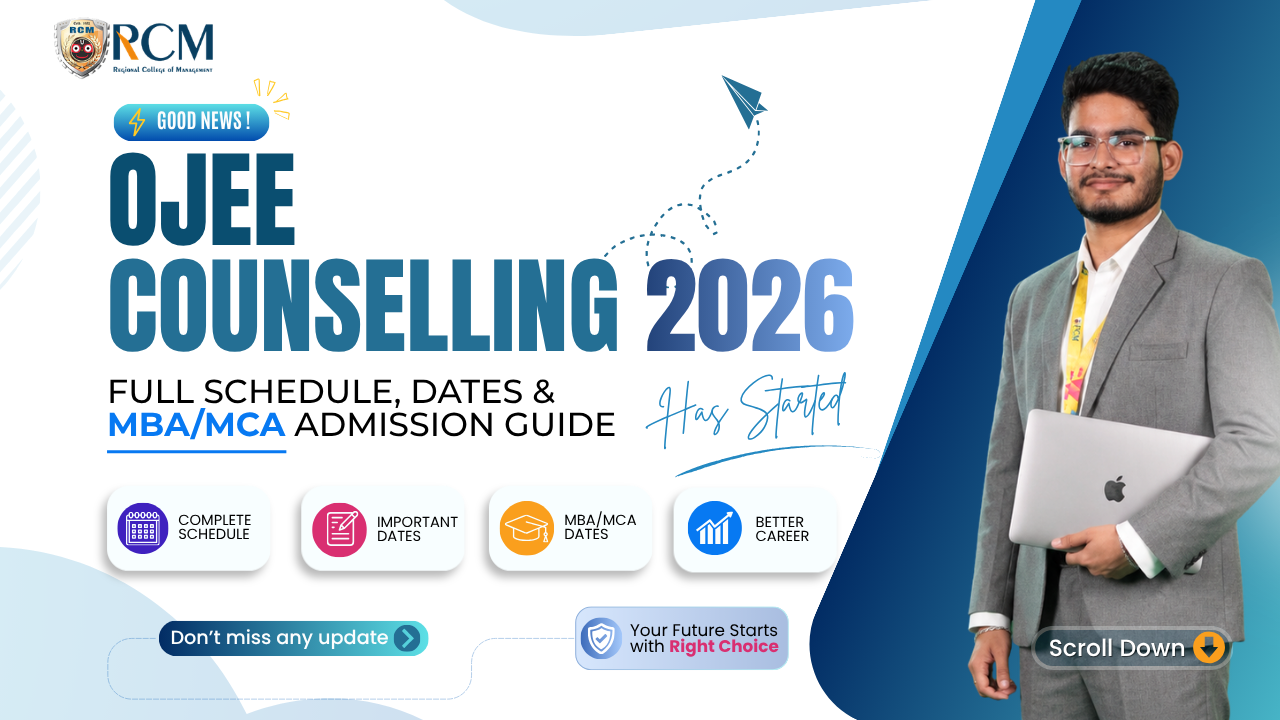 OJEE Counselling 2026 schedule, MBA MCA admissions, registration, choice filling, seat allotment guide.