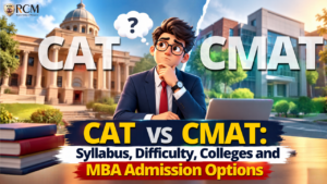 CAT vs CMAT comparison guide explaining exam patterns, eligibility criteria, difficulty levels, scoring systems, and MBA admission options.