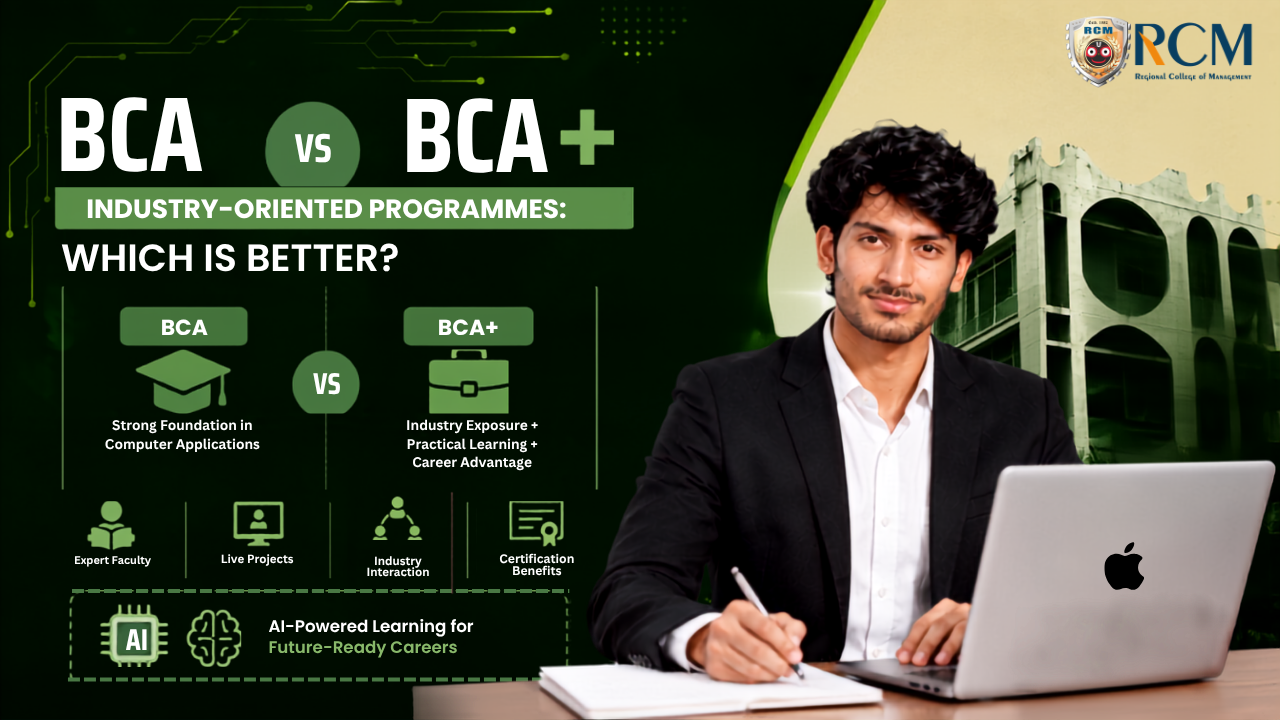 Students comparing BCA and BCA Plus programmes for industry skills, certifications, placements, technology careers, and future growth.