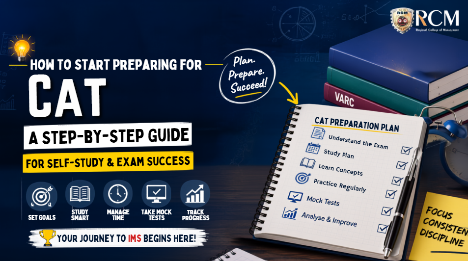 CAT preparation guide showing self-study, study planning, mock tests, CAT syllabus, time management, and exam preparation.
