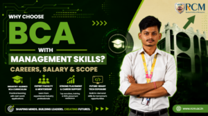 BCA students developing management skills for technology careers, leadership roles, software jobs, and future professional growth opportunities.