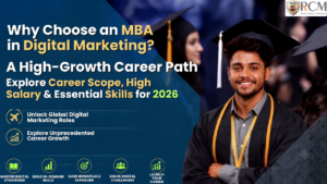 MBA Digital Marketing students learning SEO, AI marketing, analytics, performance marketing, career skills, and industry readiness together.