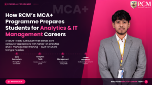 Students learning AI, Data Science, Cybersecurity, Full Stack Development in RCM MCA+ for IT management careers