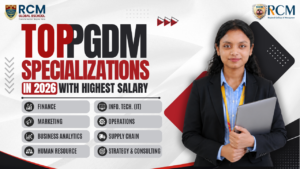 Top PGDM specializations with highest salary including finance marketing analytics IT operations and supply chain careers