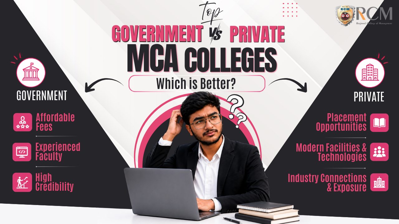 Government vs private MCA colleges comparing fees placements faculty infrastructure career opportunities and industry exposure India