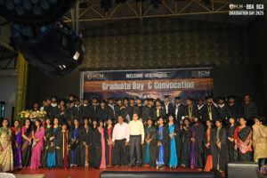 Group photo of RCM Global School graduates and faculty at Graduation Day & Convocation event.