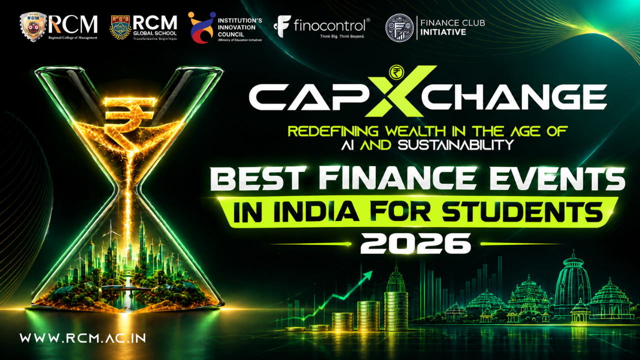 Finance events for students in India featuring financial modelling, FinTech, AI, ESG, competitions, and networking opportunities.