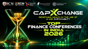 Top finance conferences in India featuring FinTech, banking, ESG, investment, financial modelling, and CAPXCHANGE 2026.