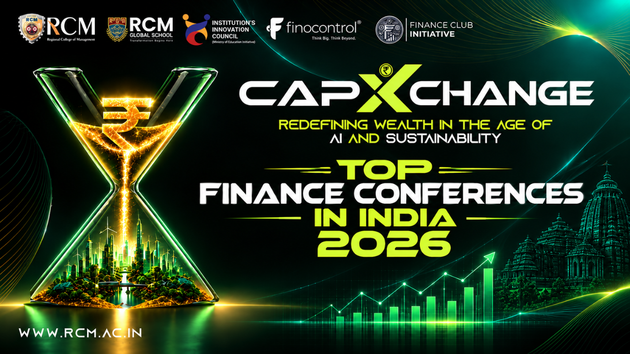 Top finance conferences in India featuring FinTech, banking, ESG, investment, financial modelling, and CAPXCHANGE 2026.