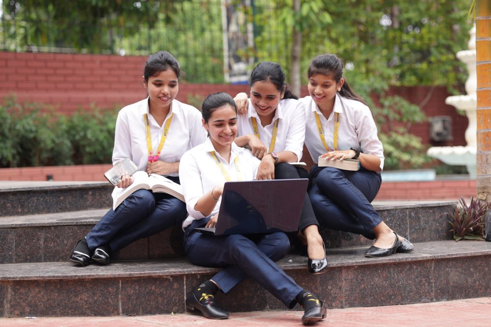 college student study together with their laptop