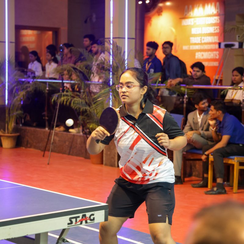 Female players in action at RCM-organized Utkal University Inter College Table Tennis Championship tournament 2025–26