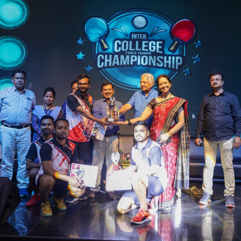 Inter College Table Tennis award ceremony as RCM organizes Utkal University Table Tennis Championship with judges, chairman and principal