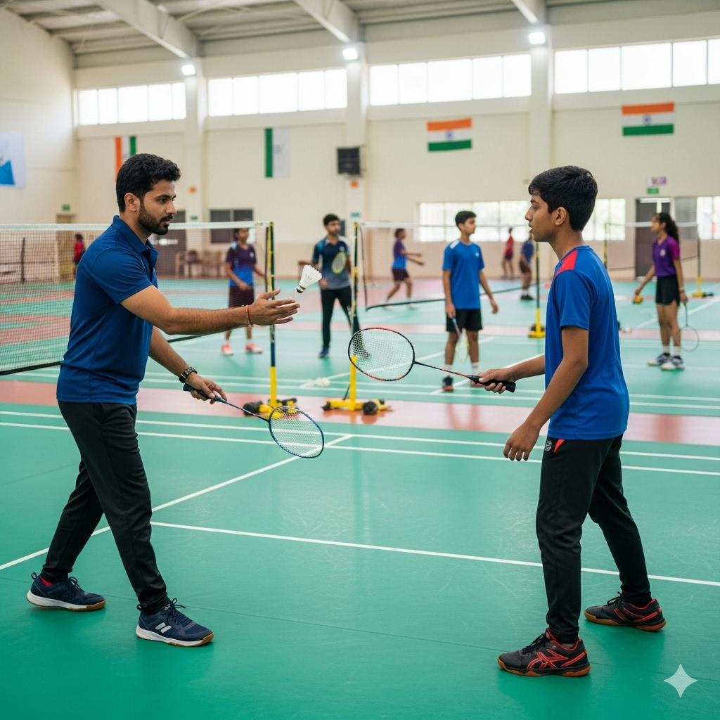 Sambit ku pradhan the best bedminton coach in odisha playing bedminton