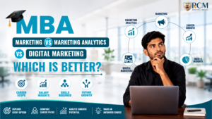 MBA students comparing marketing, analytics, and digital marketing careers based on skills, demand, salaries, and future opportunities.