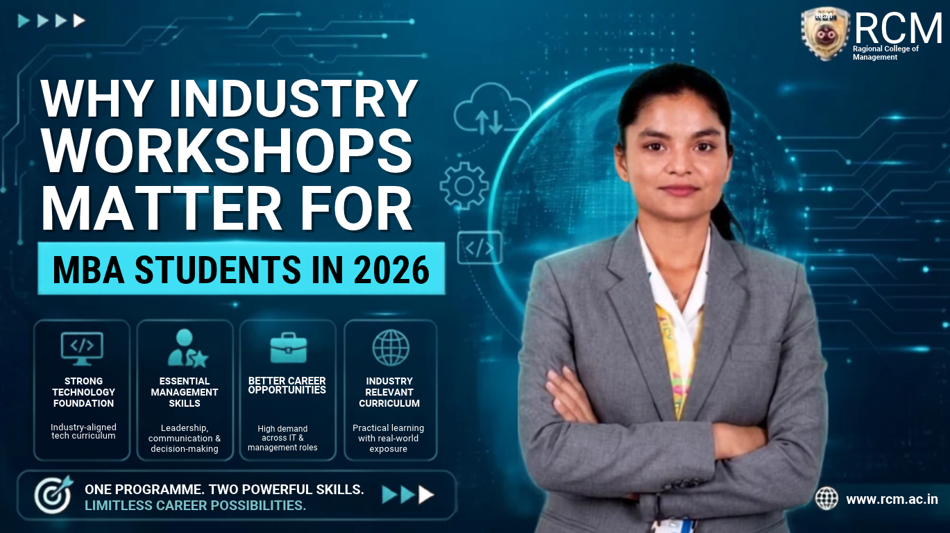 MBA students attending industry workshops to gain practical knowledge, leadership skills, corporate exposure, networking, and career readiness
