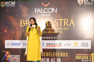 Students performing solo songs during Voice Voyage Brahmastra 2026 annual college cultural festival at RCM