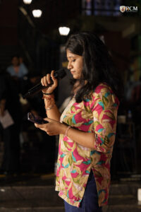 Solo singing competition at Voice Voyage Brahmastra 2026 featuring talented college performers at RCM Bhubaneswar