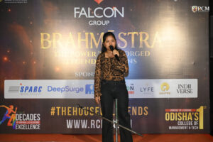 Students performing solo songs during Voice Voyage Brahmastra 2026 annual college cultural festival at RCM